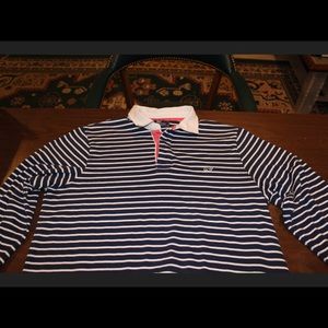 Vineyard Vines Blue and White striped rugby shirt